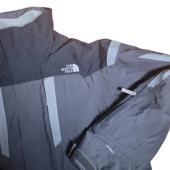 The North Face Mens Large Grey Full Zip Hyvent Jacket Multiple Pockets - Picture 2 of 9